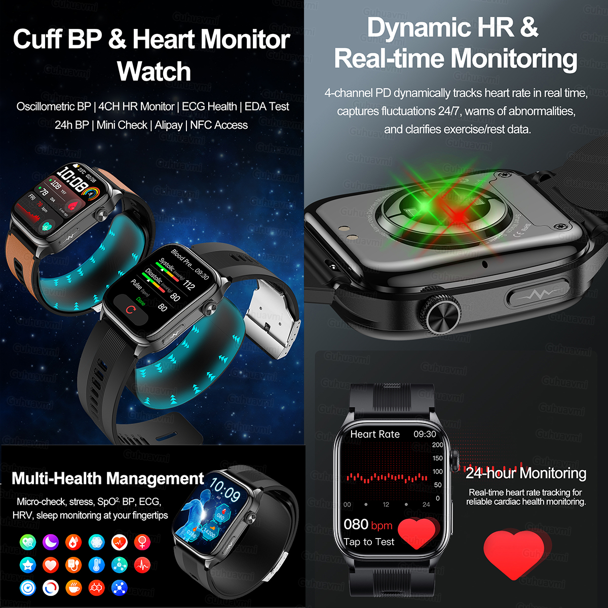Sapphire Smartwatch AMOLED Scr - Fall Detection Watch incelemesi ve fiyatı