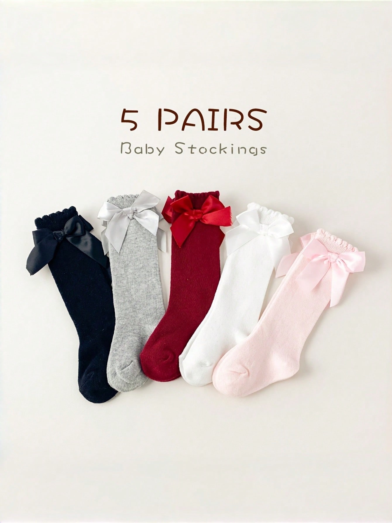 1/5 Pairs Baby Girls Bow Knee  - Baby Sock Oximeter incelemesi ve fiyatı