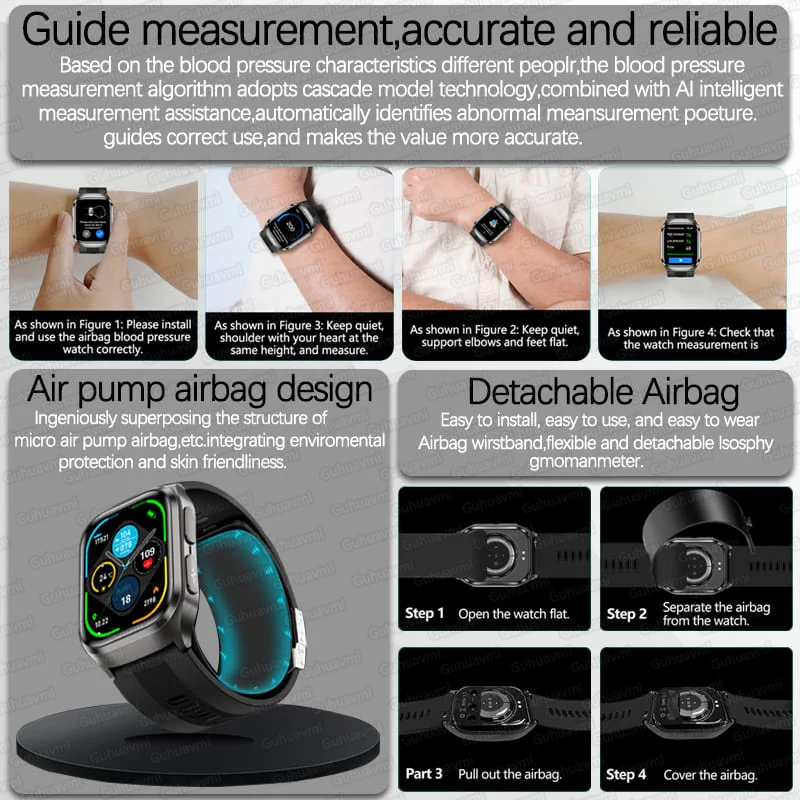2026New Air Pump Airbag True B - Fall Detection Watch incelemesi ve fiyatı